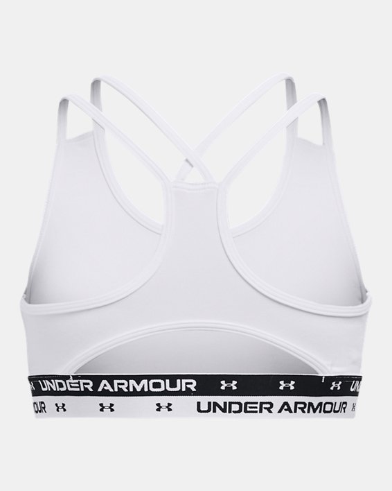 Girls' HeatGear® Armour Sports Bra, White, pdpMainDesktop image number 1